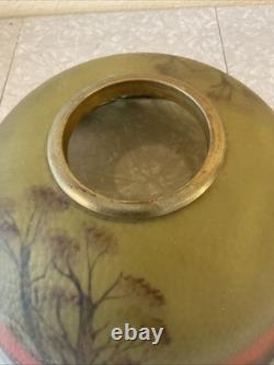 Vintage Antique Pittsburgh Lamp Brass & Glass Co PLB&G Co Reverse Painted Shade