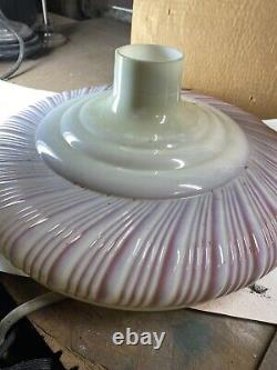 Vintage Antique RARE Art Glass Colored Swirl 15 Torchiere Lamp Shade MCM