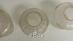 Vintage Antique Rare Frosted Glass Lamp Shades Globes Lot of 3, Fitting 2 1/4