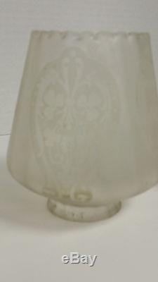 Vintage Antique Rare Frosted Glass Lamp Shades Globes Lot of 3, Fitting 2 1/4