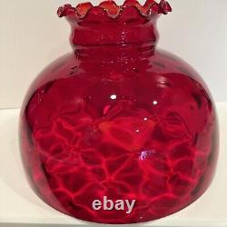 Vintage Antique Ruby Pigeon Blood Hanging Lamp Chandelier Oil Lamp Shade