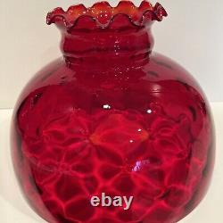 Vintage Antique Ruby Pigeon Blood Hanging Lamp Chandelier Oil Lamp Shade