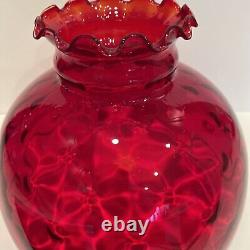 Vintage Antique Ruby Pigeon Blood Hanging Lamp Chandelier Oil Lamp Shade