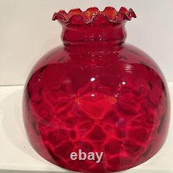 Vintage Antique Ruby Pigeon Blood Hanging Lamp Chandelier Oil Lamp Shade