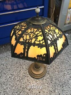 Vintage Antique Slag Glass Lamp Caramel Lampshade Only