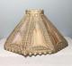 Vintage Antique Slag Glass Lamp Shade Filigree Frame 16 X 9 1/2