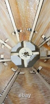 Vintage Antique Slag Glass Lamp Shade Filigree Frame 16 x 9 1/2