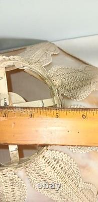 Vintage Antique Slag Glass Lamp Shade Filigree Frame 16 x 9 1/2