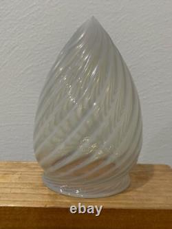 Vintage Antique Swirl Glass Bullet / Teardrop Lamp Shade