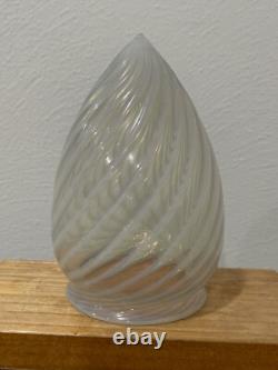 Vintage Antique Swirl Glass Bullet / Teardrop Lamp Shade