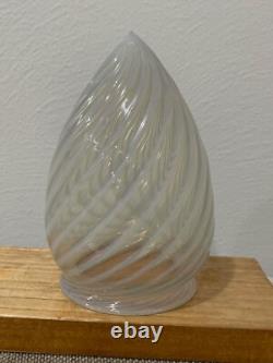 Vintage Antique Swirl Glass Bullet / Teardrop Lamp Shade