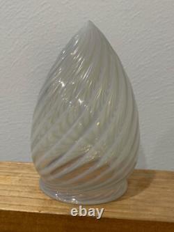 Vintage Antique Swirl Glass Bullet / Teardrop Lamp Shade