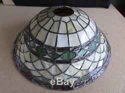 Vintage Antique Tiffany Style Stained Glass Lampshade Mission Arts & Crafts 14