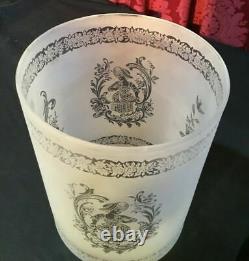 Vintage Antique Victorian Acid Etched Glass Cylinder Lamp Shade With Figures