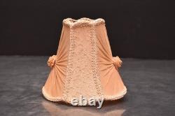 Vintage Antique Victorian Clip-On French 5 Lamp Shade Embroidered