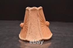 Vintage Antique Victorian Clip-On French 5 Lamp Shade Embroidered