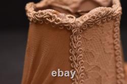 Vintage Antique Victorian Clip-On French 5 Lamp Shade Embroidered