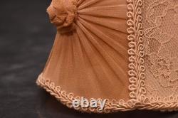 Vintage Antique Victorian Clip-On French 5 Lamp Shade Embroidered