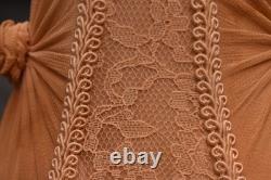 Vintage Antique Victorian Clip-On French 5 Lamp Shade Embroidered