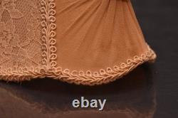 Vintage Antique Victorian Clip-On French 5 Lamp Shade Embroidered