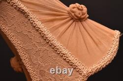 Vintage Antique Victorian Clip-On French 5 Lamp Shade Embroidered
