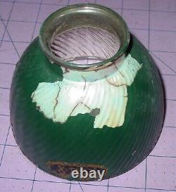 Vintage Antique X-Ray # 3 MILL Reflector Ribbed Green Show Flood Lamp Shade USA