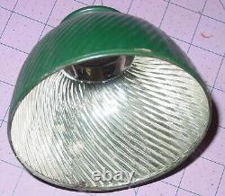 Vintage Antique X-Ray # 3 MILL Reflector Ribbed Green Show Flood Lamp Shade USA