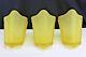 Vintage Antique C. 1920's Art Deco Replacement Slip On Lamp Shades Frosted Yellow