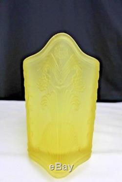 Vintage Antique c. 1920's Art Deco Replacement Slip On Lamp Shades Frosted Yellow