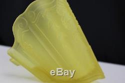 Vintage Antique c. 1920's Art Deco Replacement Slip On Lamp Shades Frosted Yellow
