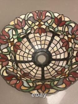Vintage Art & Craft Style Mission Stained Slag Glass Lamp Shade
