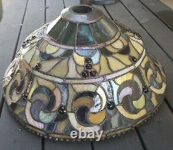 Vintage Art Dale Tiffany Signed Stained Glass Lamp Shade Only 16 Inch