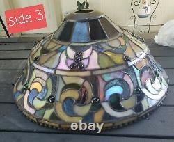 Vintage Art Dale Tiffany Signed Stained Glass Lamp Shade ONLY 16 inch