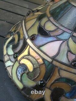 Vintage Art Dale Tiffany Signed Stained Glass Lamp Shade ONLY 16 inch