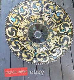 Vintage Art Dale Tiffany Signed Stained Glass Lamp Shade ONLY 16 inch