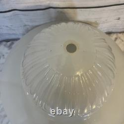 Vintage Art Deco Acorn Ceiling Shade Milk Glass Large Ribbed Decor Farmhouse