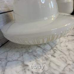 Vintage Art Deco Acorn Ceiling Shade Milk Glass Large Ribbed Decor Farmhouse