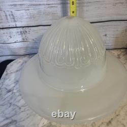 Vintage Art Deco Acorn Ceiling Shade Milk Glass Large Ribbed Decor Farmhouse