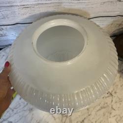 Vintage Art Deco Acorn Ceiling Shade Milk Glass Large Ribbed Decor Farmhouse