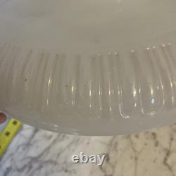 Vintage Art Deco Acorn Ceiling Shade Milk Glass Large Ribbed Decor Farmhouse