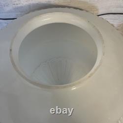 Vintage Art Deco Acorn Ceiling Shade Milk Glass Large Ribbed Decor Farmhouse