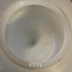 Vintage Art Deco Acorn Ceiling Shade Milk Glass Large Ribbed Decor Farmhouse