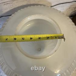 Vintage Art Deco Acorn Ceiling Shade Milk Glass Large Ribbed Decor Farmhouse