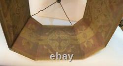 Vintage Art Deco Art Nouveau Painted Brass Mesh Metal Lamp Shade Rembrandt