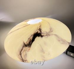 Vintage Art Deco Bohemian Loetz Glass Lamp Shade Light Lunar Moon Marble Slag