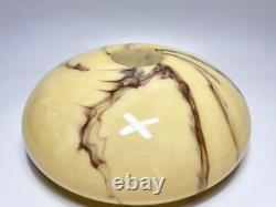 Vintage Art Deco Bohemian Loetz Glass Lamp Shade Light Lunar Moon Marble Slag