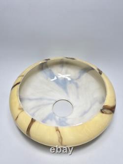 Vintage Art Deco Bohemian Loetz Glass Lamp Shade Light Lunar Moon Marble Slag