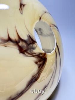 Vintage Art Deco Bohemian Loetz Glass Lamp Shade Light Lunar Moon Marble Slag