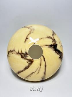 Vintage Art Deco Bohemian Loetz Glass Lamp Shade Light Lunar Moon Marble Slag