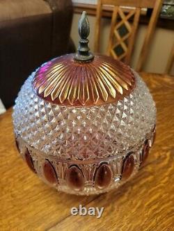 Vintage Art Deco Ceiling Light Fixture Cover Lamp Shade Red hobnail Glass 12
